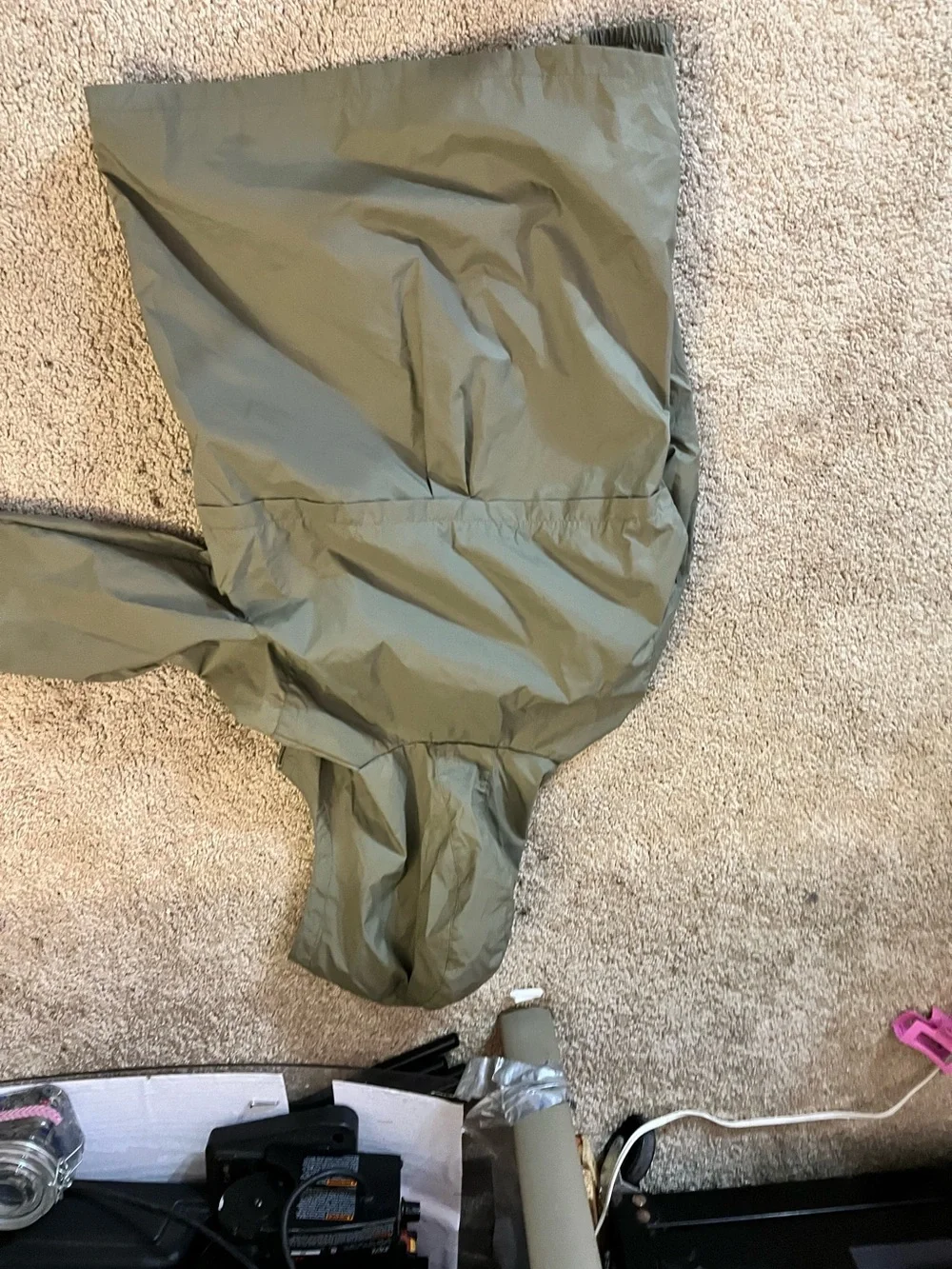Kids Olive Green Raincoat with Hood